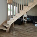 Escalier sur mesure avec limon à crémaillère – design contemporain signé Moreno Création à Saint-Just-en-Chaussée. Escalier sur mesure sans contremarches avec limon à crémaillère et claustra fabriqué par Moreno Création à Saint-Just-en-Chaussée dans l’Oise